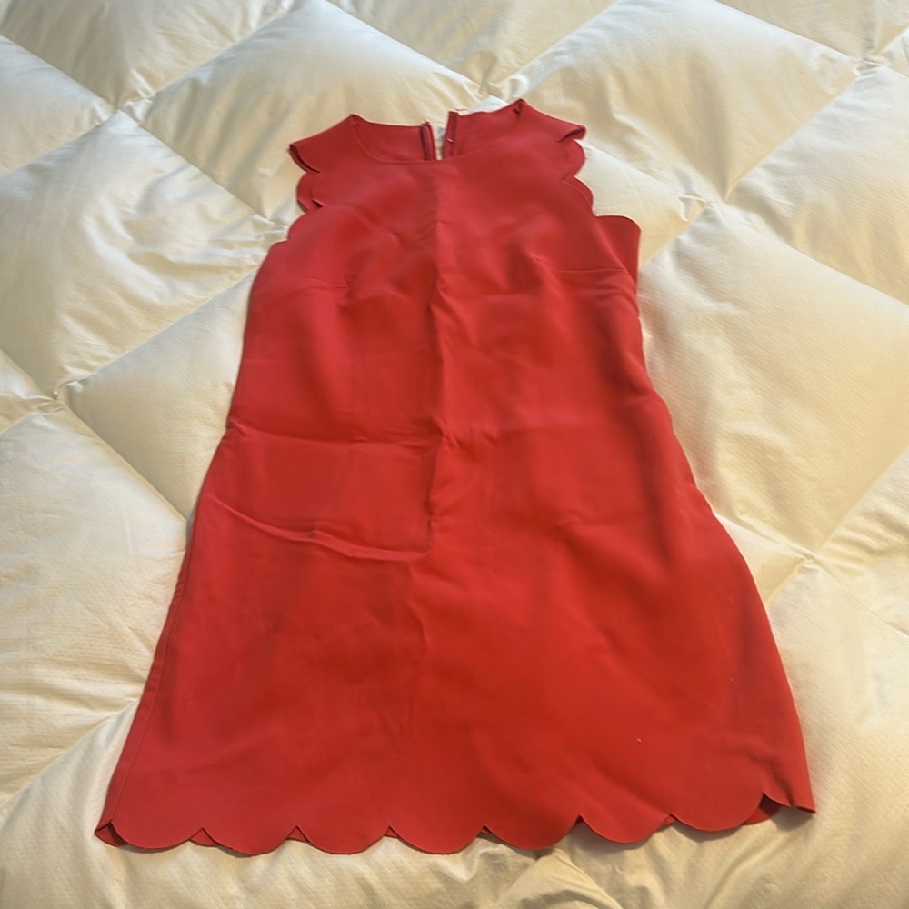 J. Crew Scallop Hem and Detail Dress ; Size 0: Color: Guava Pink